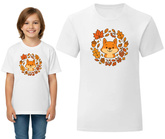 Koszulka Biała LISEK Liście 7-8 lat, 128cm