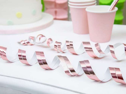 Serpentyny, różowe złoto, 3,8m, 18 szt.