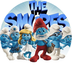 Opłatek tortowy 14 cm, Smerfy 1 szt.
