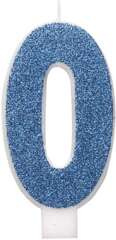 Świeczka Urodzinowa, Niebieska, Cyfra 0