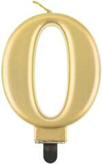 Świeczka Cyfra 0 ZERO Metaliczna ZŁOTA, 8cm