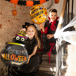 Balon Foliowy HAPPY HALLOWEEN Kociołek Pająk 51x79