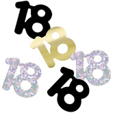 Konfetti Dekoracyjne 18 URODZINY Złote Czarne 14g