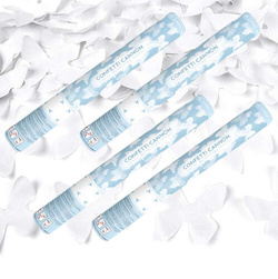 Tuba z motylkami, biały, 40cm 4 szt.