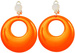KOLCZYKI Klipsy Koła Neon POMARAŃCZOWE Disco