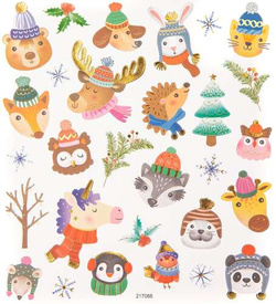 Naklejki ŚWIĄTECZNE ZWIERZAKI Zwierzęta 29szt.