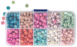 Zestaw Koralików KOLOROWE LITERKI do Biżuterii