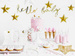 Baner Little Star - Hello Baby, złoty, 18x70cm