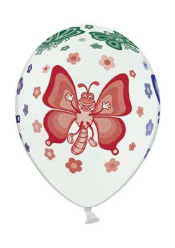 Balony 14" Pastel White Motylki 5 szt.