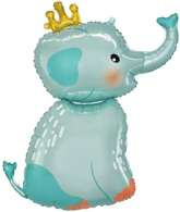 Balon foliowy Słonik z koroną, 55x70 cm