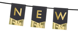 Baner Happy New Year, 135x16,5 cm
