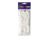 Pompony akrylowe mix białe, 24 szt.