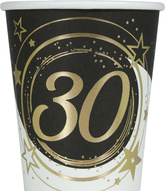 Kubeczki Papierowe 30 URODZINY 240ml 6szt.