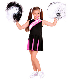 Kostium Strój Czarno-Różowa CHEERLEADERKA 5-7 lat