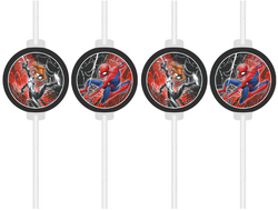 Rurki Słomki z Medalionem SPIDERMAN Marvel 4szt.