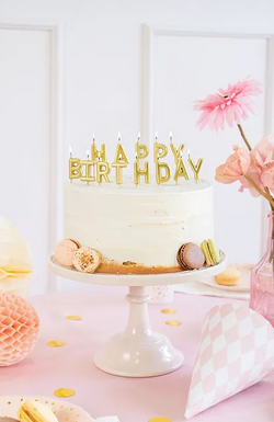 ŚWIECZKI na Tort HAPPY BIRTHDAY Urodziny Złote