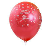 Balony z nadrukiem "HAPPY BIRTHDAY" mix - 1 szt.