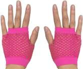 RĘKAWICZKI z Siatki Kabaretki RÓŻOWE Neonowe DISCO