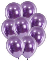 Balony metaliczne CHROM 14 cali, 25 szt.,purpurowy