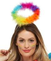 Opaska Aureola Aniołka Anioła Kolorowa Tęczowa Bal