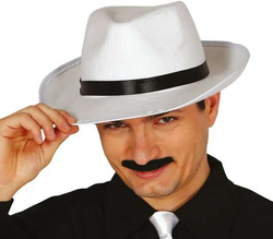 Kapelusz Gangsterski AL Capone Biały Kawalerski