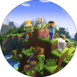 Opłatek tortowy 14 cm, Minecraft 1 szt.