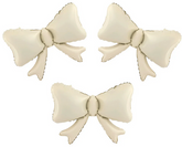 Balony Foliowe BEŻOWE KOKARDKI 55x42cm 3szt.