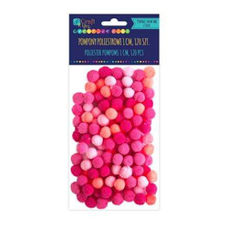 Pompony poliestrowe mix różowy, 120 szt.