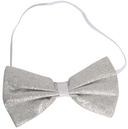 Muszka Mucha SREBRNA Brokatowa na Gumce Sylwester