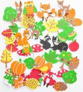 Naklejki z Pianki Piankowe LAS Zwierzęta 96szt.