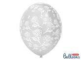 Balony 30cm, Róże, Crystal Clear, 5szt.