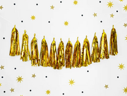 Girlanda Frędzle ZŁOTE Lustrzane 12szt.
