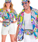 Koszula DISCO Funky Kolorowa Lata 70 80, L/XL