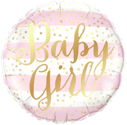 Balon Foliowy Baby Girl Złoty Napis 45cm