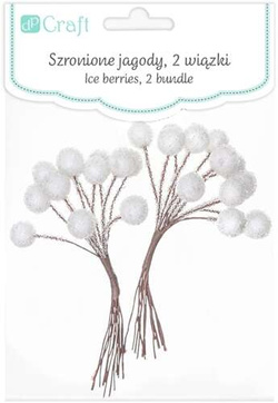 Gałązki Owoce Jagody Białe Oszronione, 2szt.