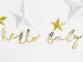 Baner Little Star - Hello Baby, złoty, 18x70cm