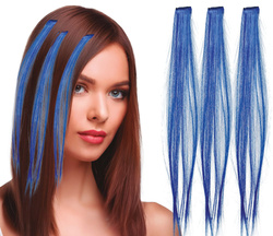 PASEMKA Pasma do Włosów NIEBIESKIE 50cm 3szt.