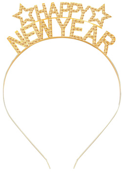 Opaska Złota Napis HAPPY NEW YEAR Sylwester