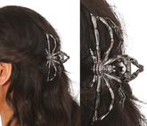 SPINKA Przypinka Klips do Włosów Srebrny PAJĄK