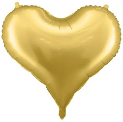 Balon foliowy Serce, 75x64,5 cm, złoty , 1 szt.