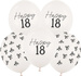 Balony Białe Czarne Kokardki Happy 18 URODZINY 5sz