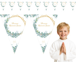 Baner Flagietki Komunijny HEKSAGON Eukaliptus