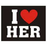Naklejki na buty "I LOVE HER" - 2 szt, 1 op.