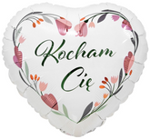 Balon foliowy 18" Kocham Cię, białe serce