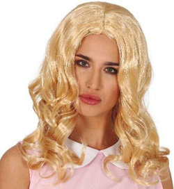 Peruka Kręcone BLOND Włosy Piosenkarka Gwiazda Pop
