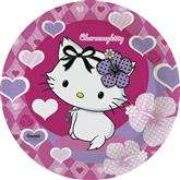 Talerzyki Charmmy Kitty w serduszka, 8 szt., 23 cm