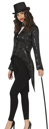 Czarny FRAK z Cekinami Marynarka Damska, M