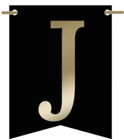Flagietka, Litera J, Czarna, 1 szt.