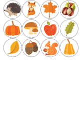 Muffiny na babeczki, Jesień Lis Jeż Dynia 1 kpl.