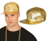 Czapka z Daszkiem Złota Dolar Raper HipHop Bogacz